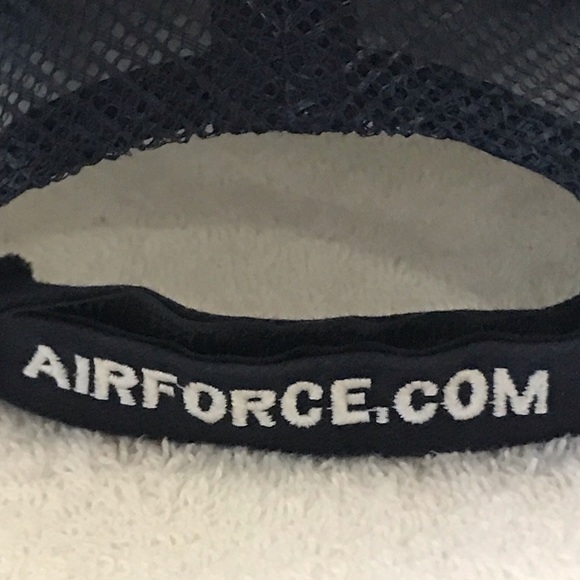 USA Crafted for U.S. Air Force  Adjustable Navy Blue Mesh Ball Cap - Picture 9 of 13